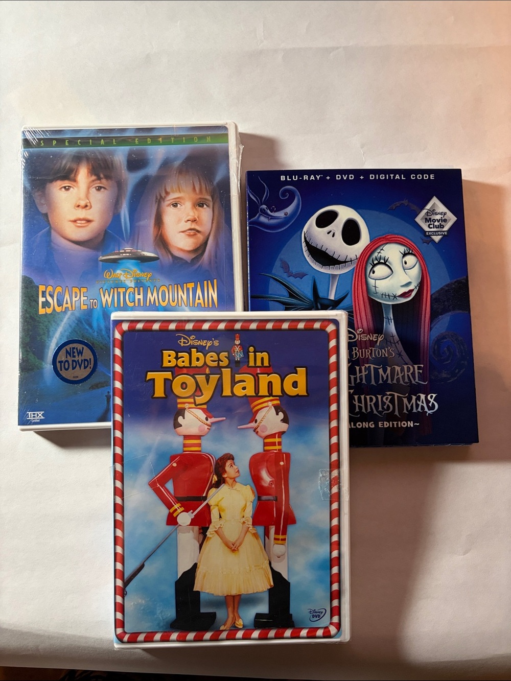 Nightmare Before Christmas, Babes in Toyland, Escape Witch Mtn, 3 Disney DVDs